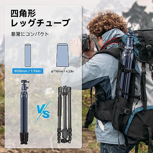 SmallRig トラベル三脚 カメラ三脚 折りたたみ式 アルミ合金製 軽量小型 収納袋付き 耐荷重8kg 撮影用 コンパクト 持ち運び便利な三脚 スモールリグ AP-02 4222