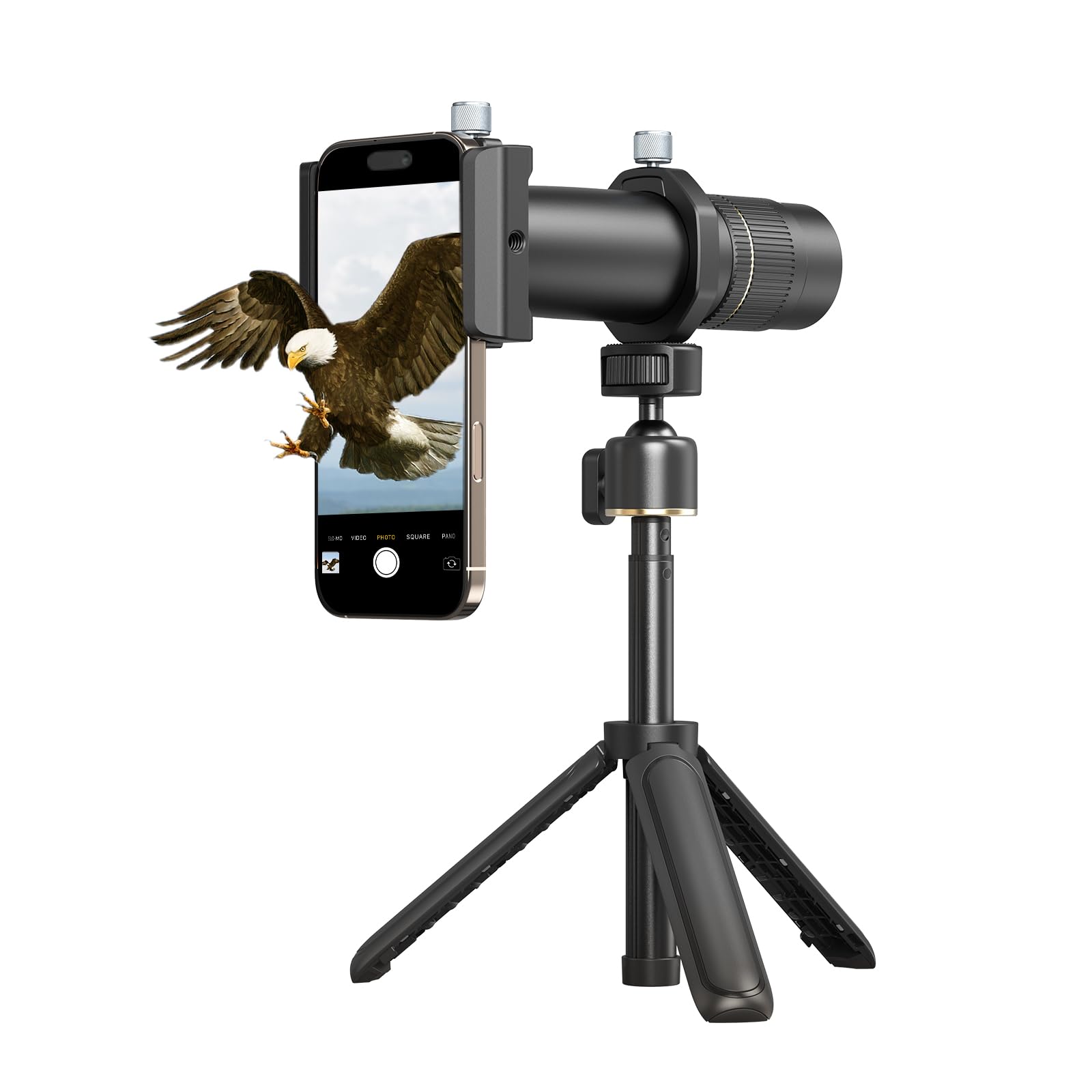 SmallRig スマホ用 8倍望遠レンズ (Tマウント) 三脚付き 8倍光学ズームHD望遠レンズ レンズクランプ 三脚アダプター レンズキャップ 収納バッグ iPhone対応可能 手持ちスポット撮影をサポート 4737